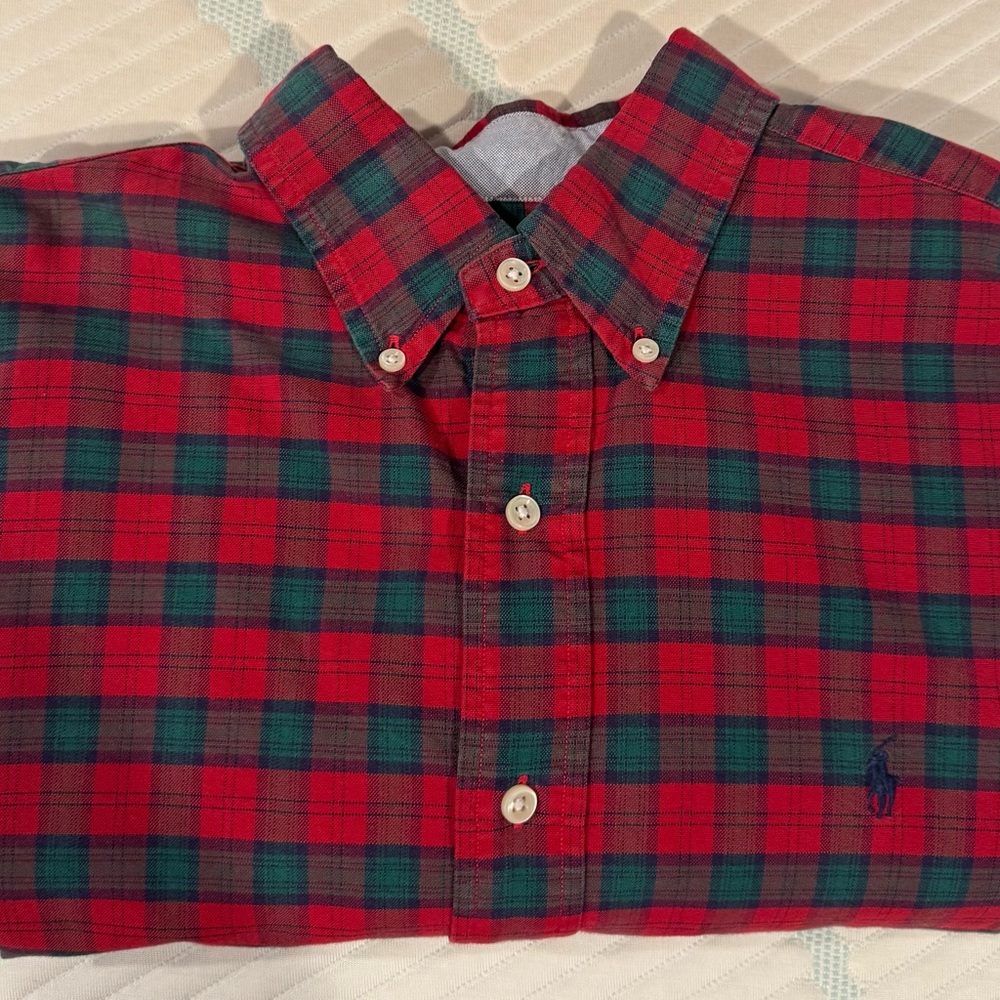 Ralph Lauren Classic Red and Green Plaid Shirt